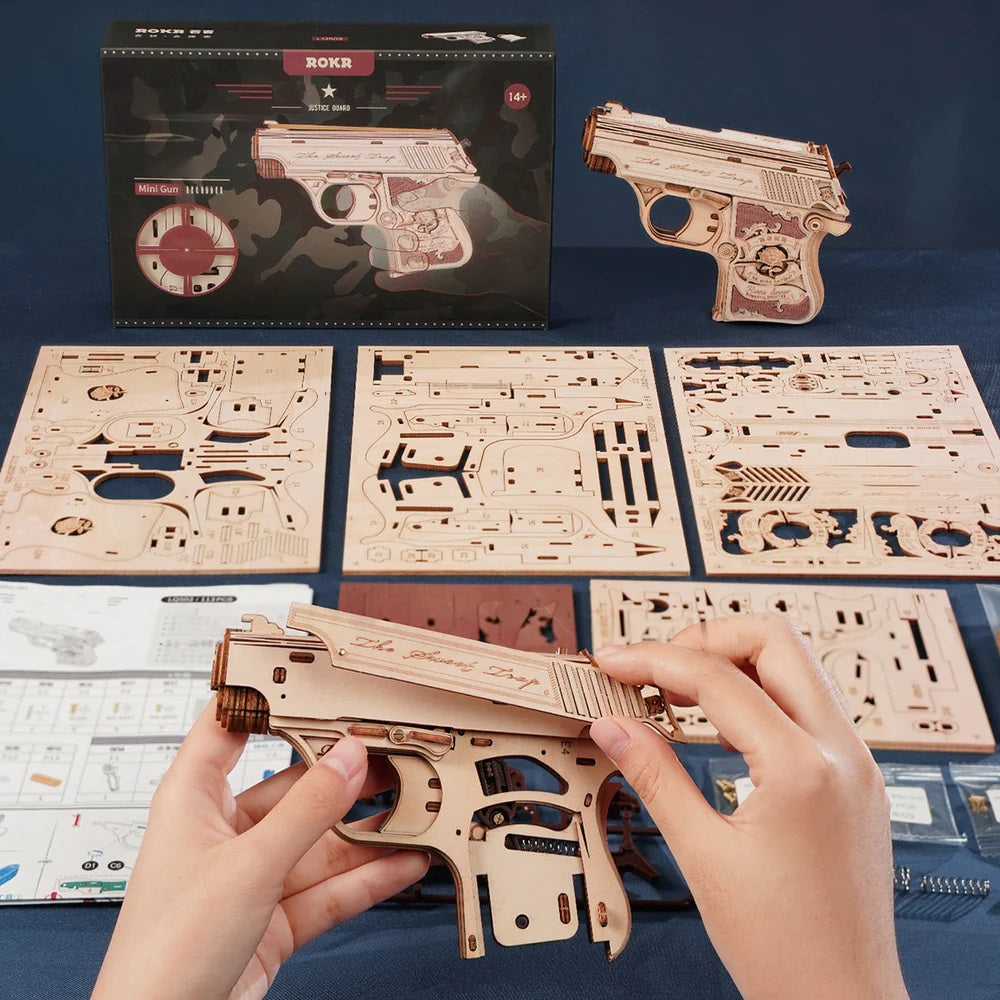 Robotime Mini Gun Toy Wooden 3D Puzzle  LQ502