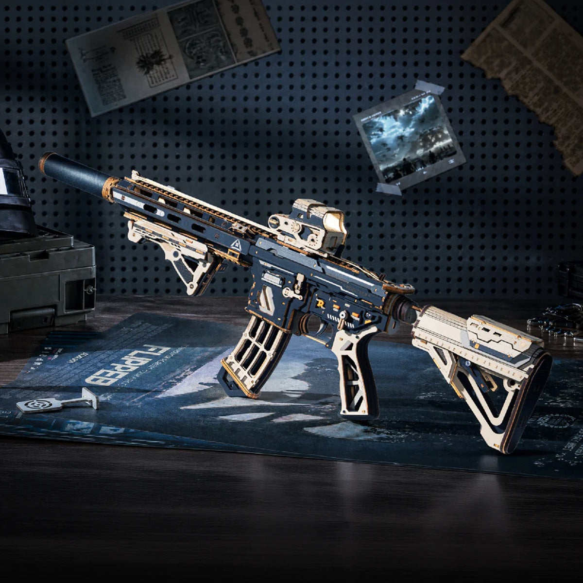 Robotime M416 Carbine Rifle 3D Wooden Puzzle Toy Gun Model
