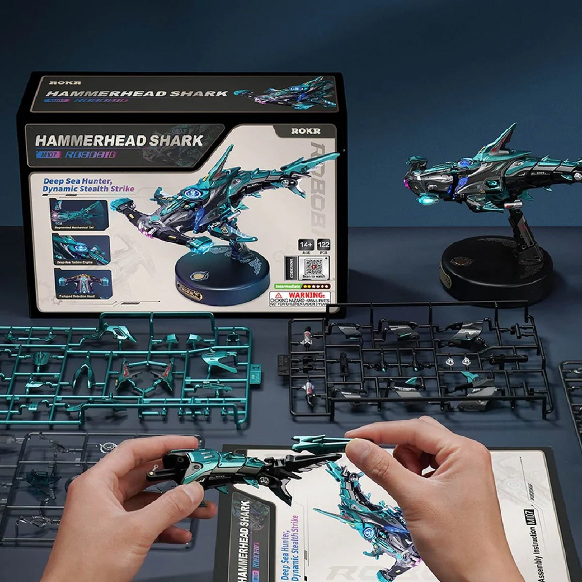 Robotime Hammerhead Shark 3D Wooden Puzzle DIY Model Kit