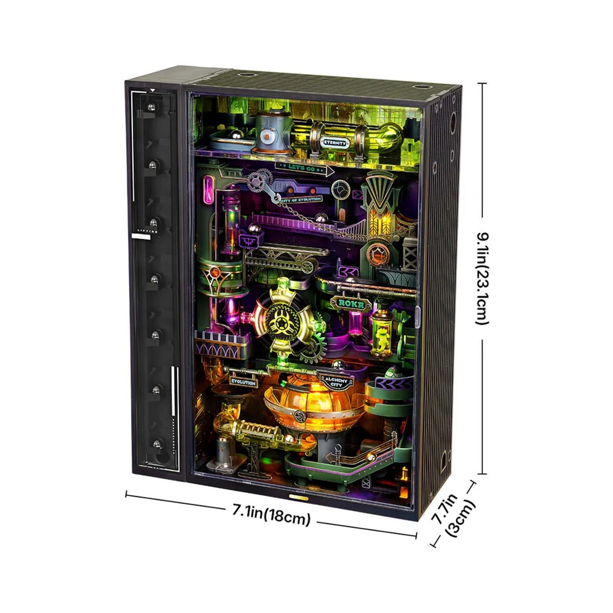 ROKR Alchemy City Mechanical Marble Run 3D Puzzle with LED Lights and Automatic Ascent