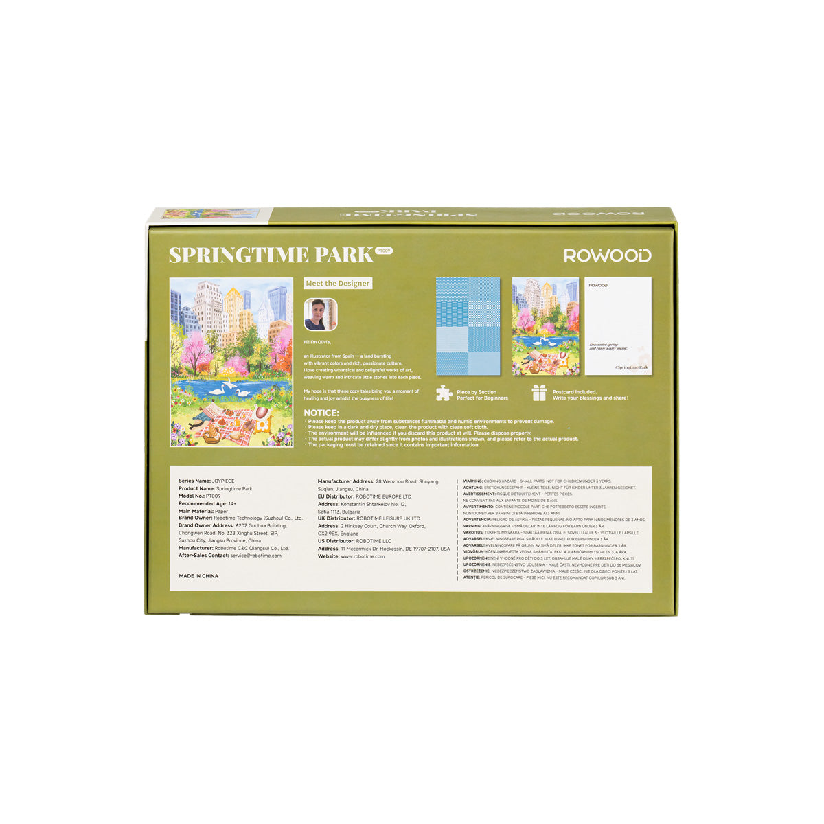 Rolife Springtime Park Joypiece 1000 Piece Puzzle - Vibrant Spring Garden Scene