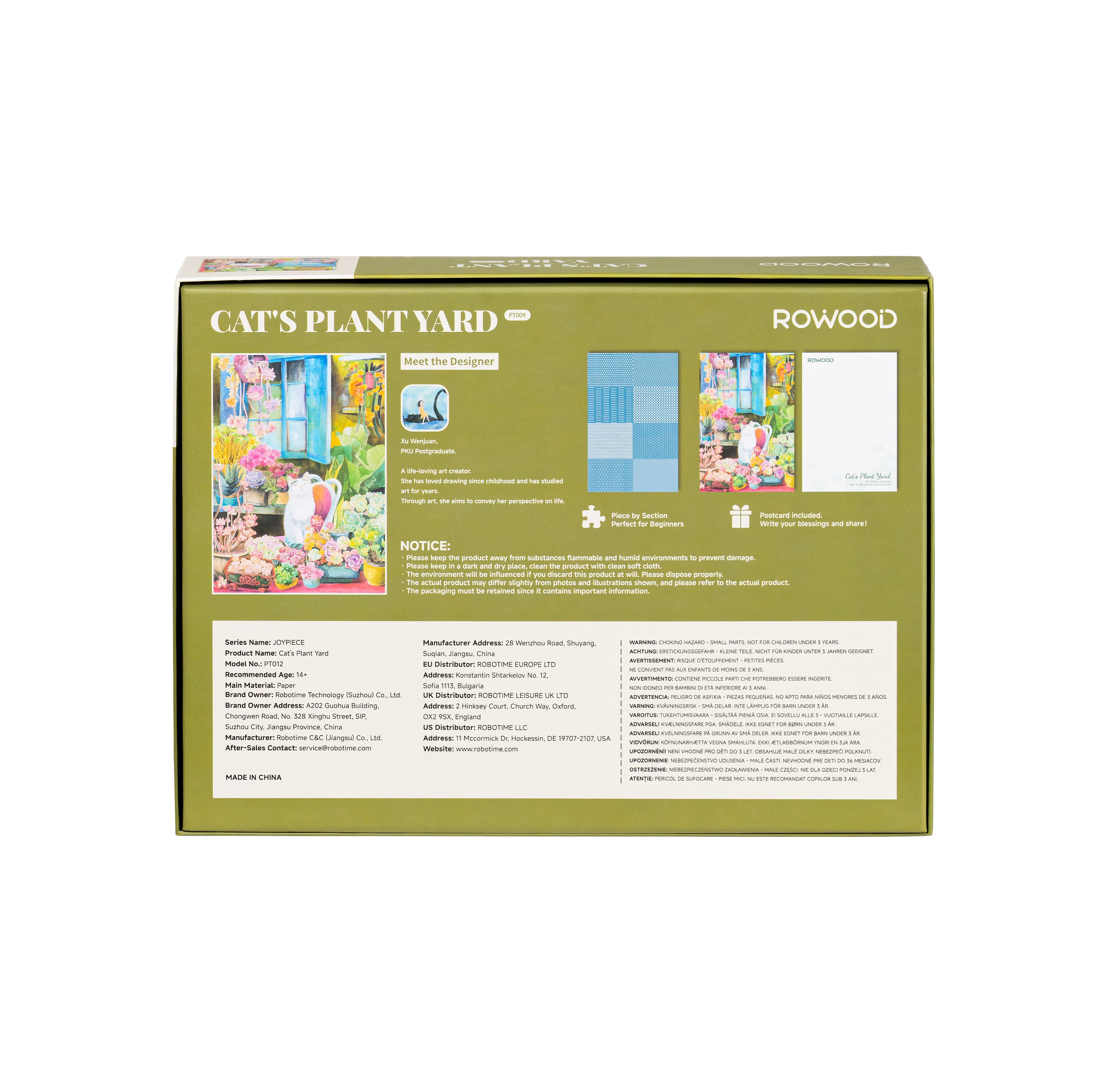 Rolife Cat's Plant Yard Joypiece 1000 Piece Puzzle - Whimsical Garden Scene