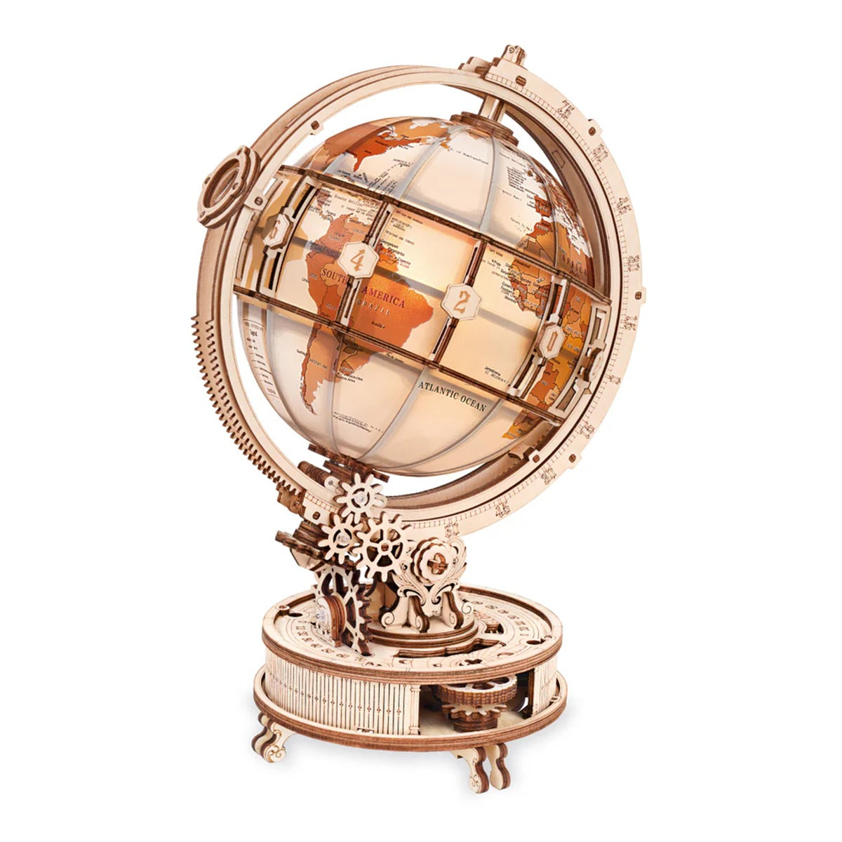 ROKR Luminous Globe 3D Wooden Puzzle - 180 Piece Electric LED Night Light Model