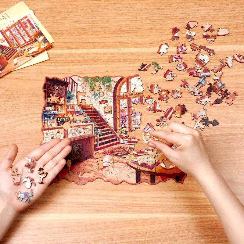 Rolife Cozy Winter Cafe 200-Piece Wooden Jigsaw Puzzle