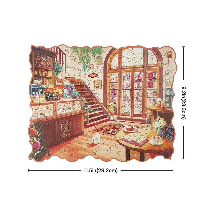 Rolife Cozy Winter Cafe 200-Piece Wooden Jigsaw Puzzle