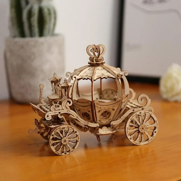 Rolife Classic 3D Wood Puzzles; Pumpkin Carriage/Cart