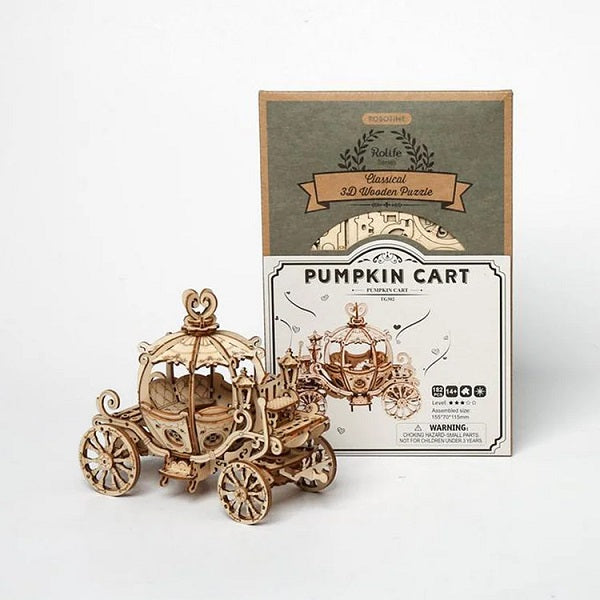 Rolife Classic 3D Wood Puzzles; Pumpkin Carriage/Cart