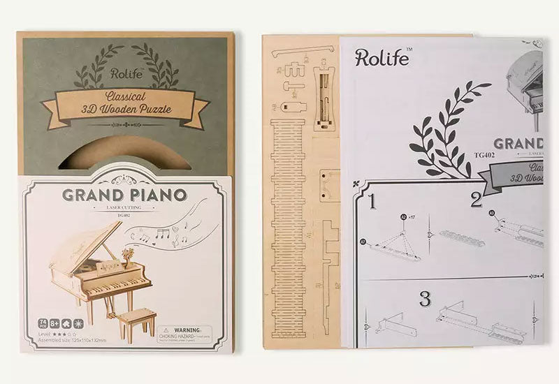 Robotime Classic 3D Wood Puzzles; Grand Piano