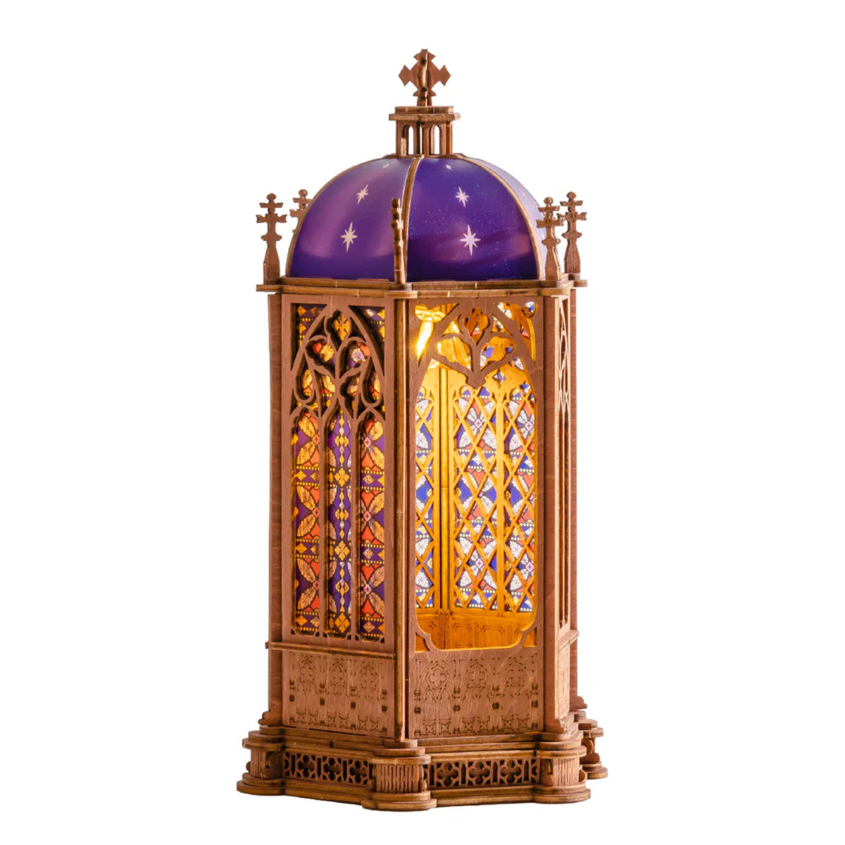Rolife Starry Dome Cathedral 3D Wooden Puzzle - LED Night Light Model