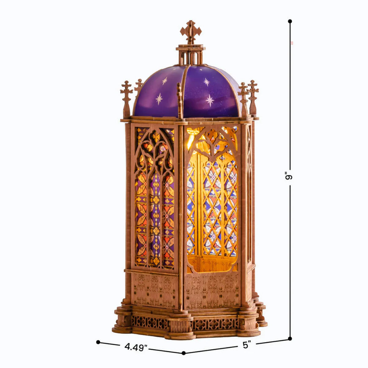 Rolife Starry Dome Cathedral 3D Wooden Puzzle - LED Night Light Model