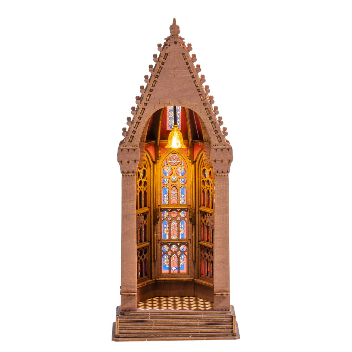 Rolife Geometric Cathedral 3D Wooden Puzzle - Gothic LED Lantern Model