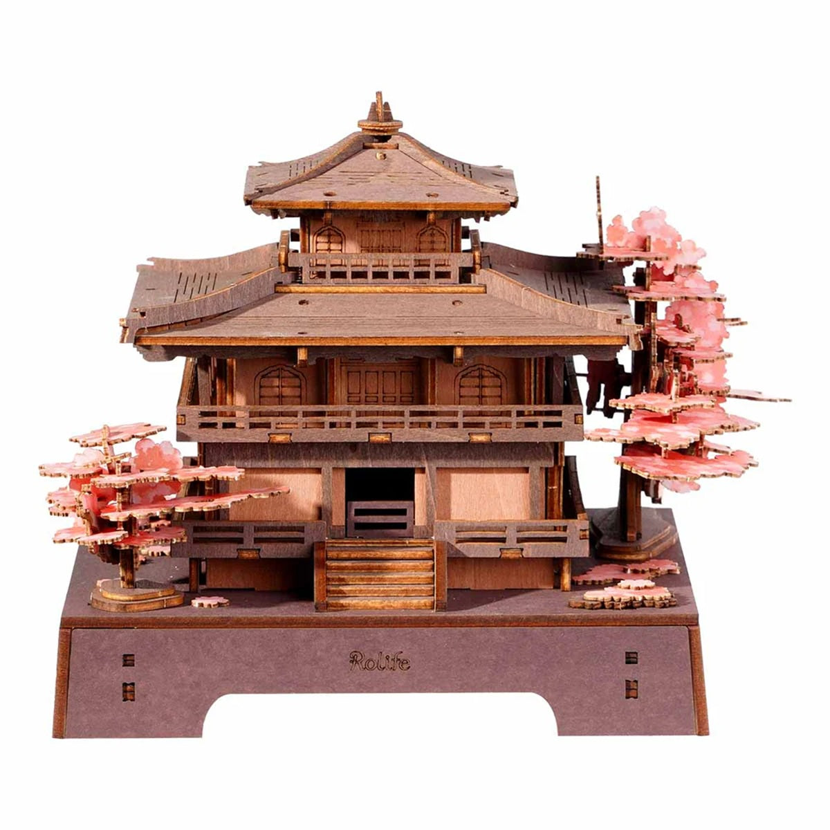 Robotime Sakura Pavilion Cathedral 3D Wooden Puzzle Kit