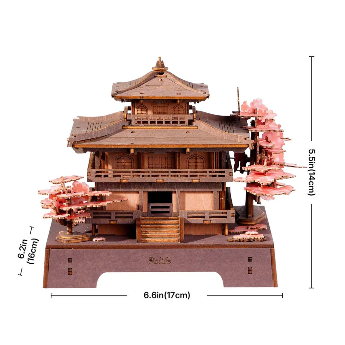 Robotime Sakura Pavilion Cathedral 3D Wooden Puzzle Kit