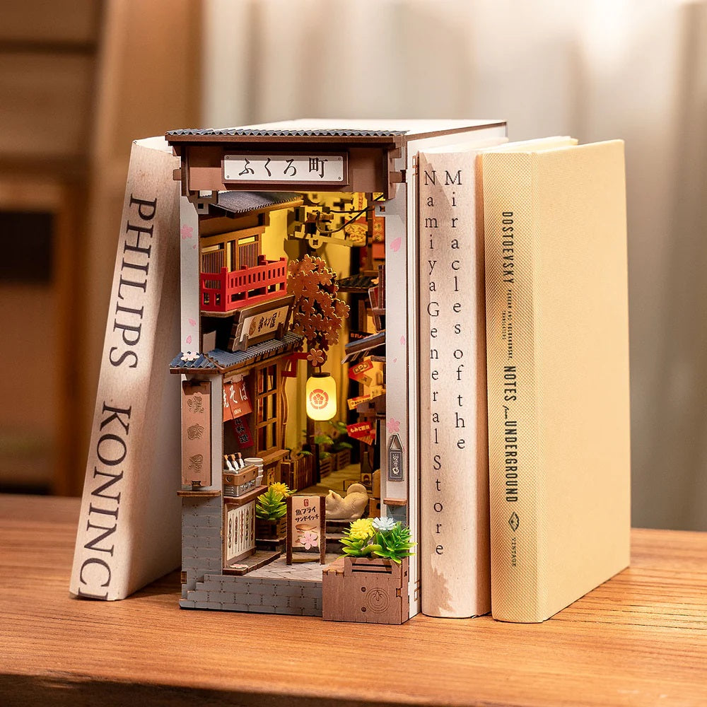 Robotime Sakura Wine Alley DIY Book Nook Shelf Insert Kit