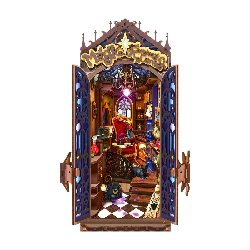 Rolife Magic Fantasy Corner DIY Book Nook - Enchanting Miniature Bookshelf World