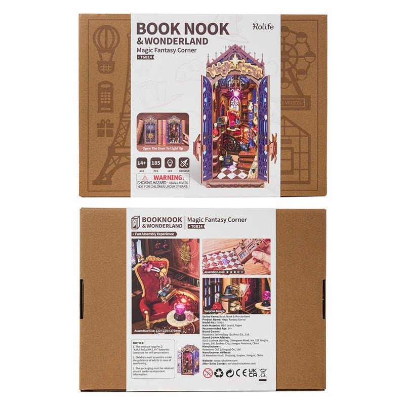 Rolife Magic Fantasy Corner DIY Book Nook - Enchanting Miniature Bookshelf World