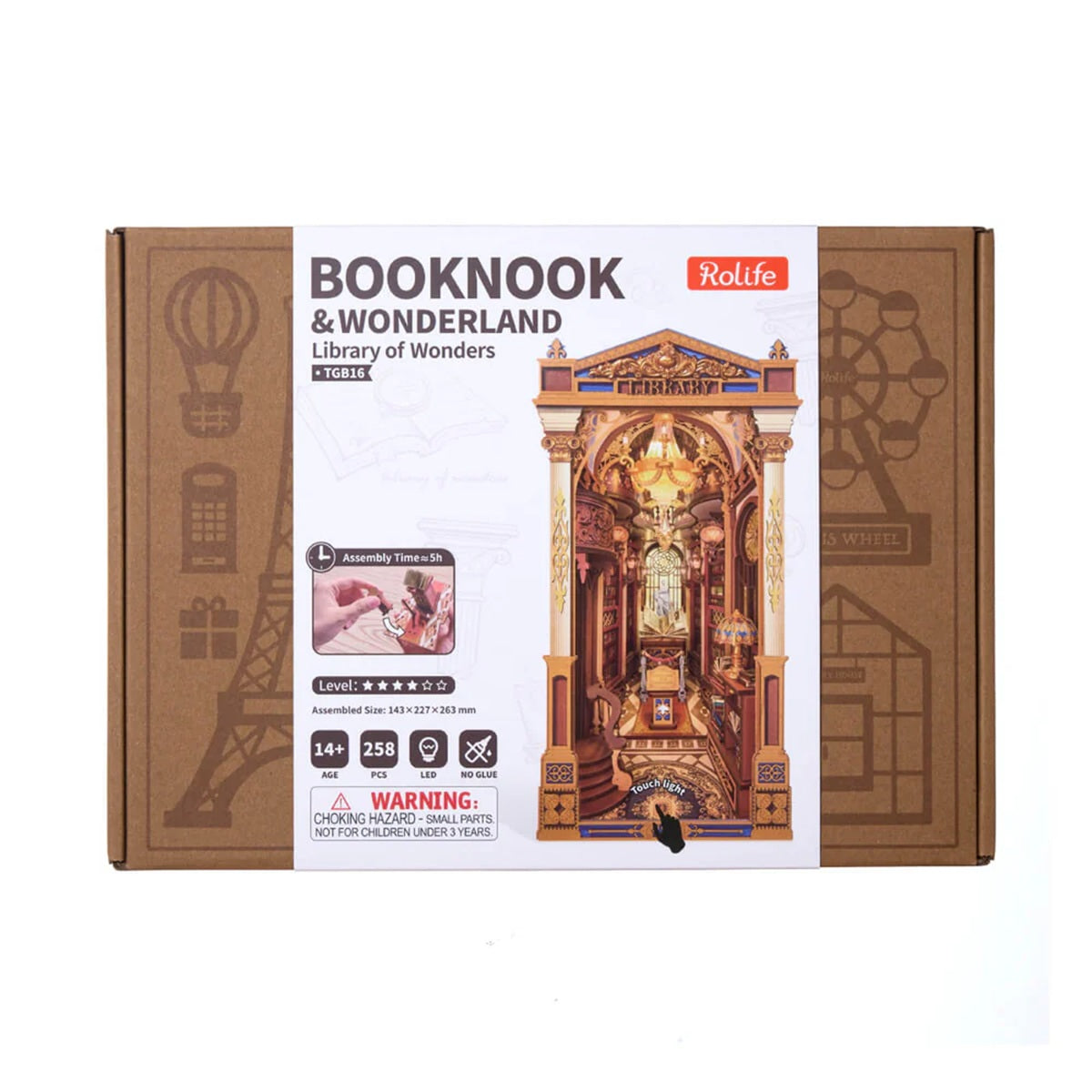Rolife Library of Wonders DIY Book Nook - Enchanting Miniature Bookshelf Scene