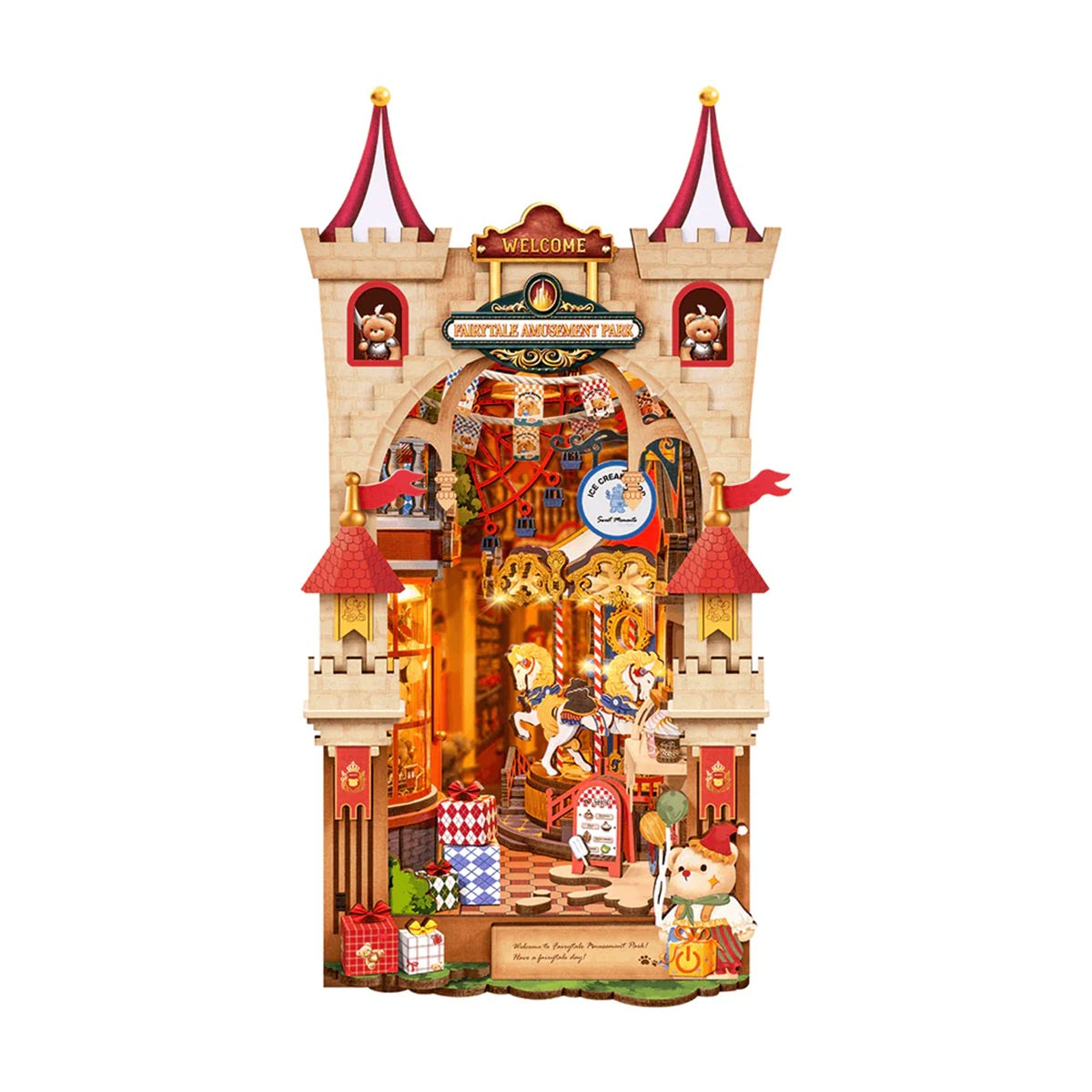 Rolife Fairytale Amusement Park DIY Book Nook - Magical Bookshelf Insert with LED