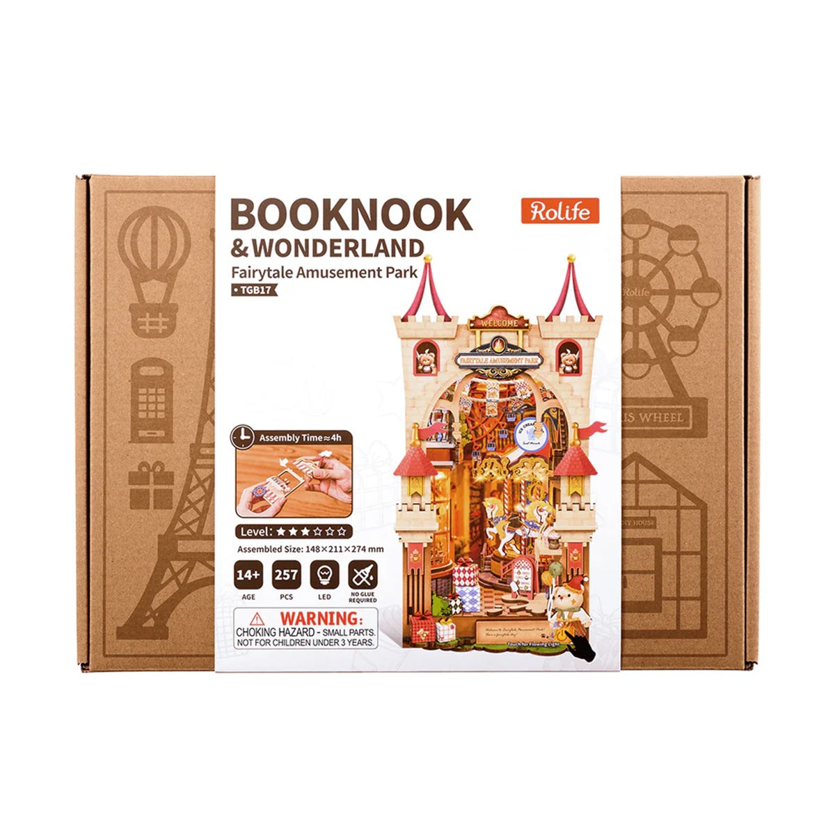 Rolife Fairytale Amusement Park DIY Book Nook - Magical Bookshelf Insert with LED
