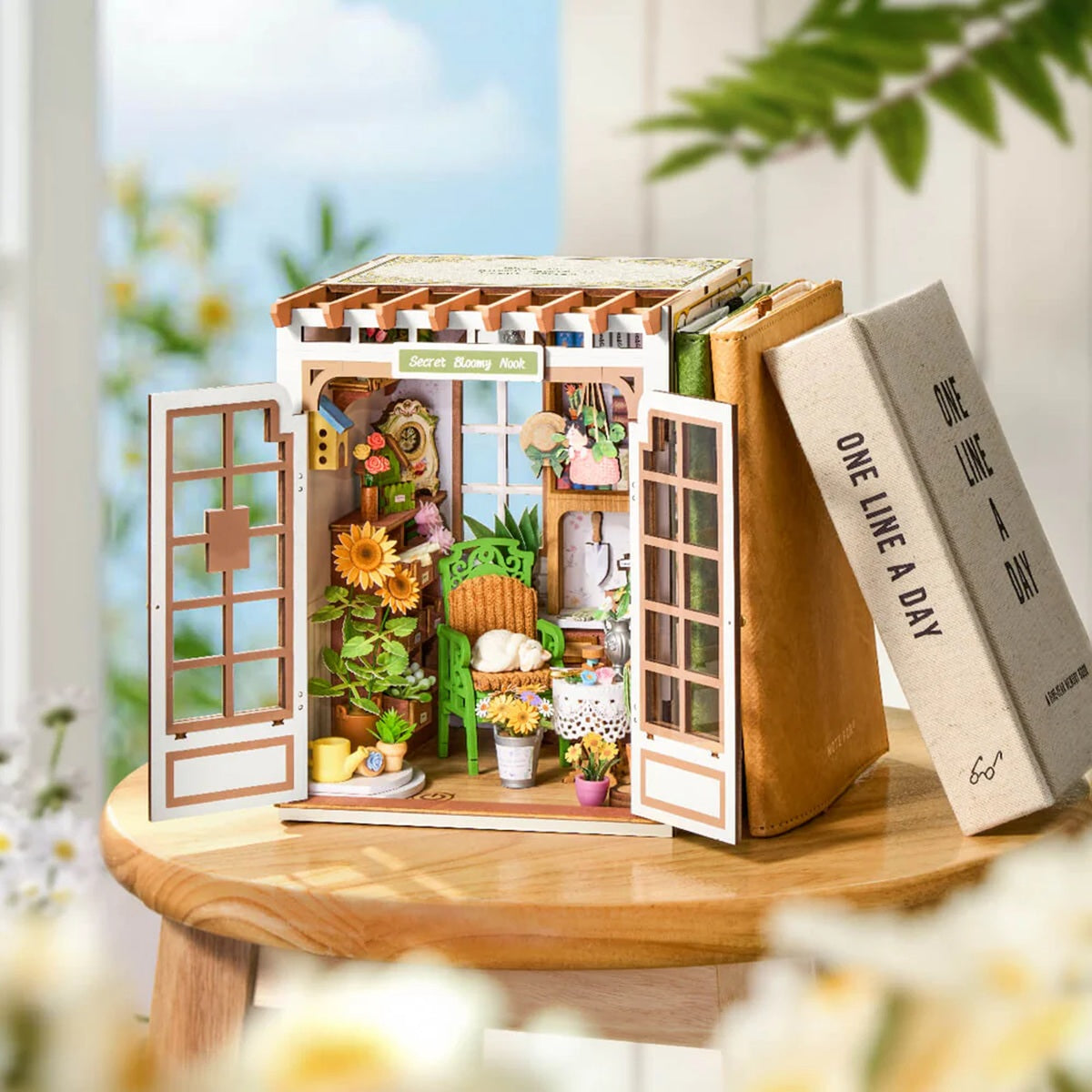 Robotime Secret Bloomy Nook DIY Book Nook Miniature Kit