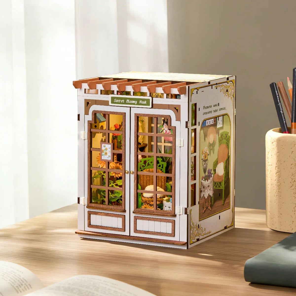 Robotime Secret Bloomy Nook DIY Book Nook Miniature Kit