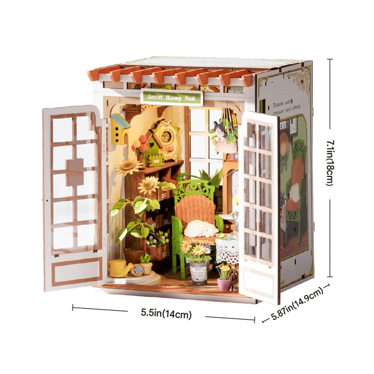 Robotime Secret Bloomy Nook DIY Book Nook Miniature Kit