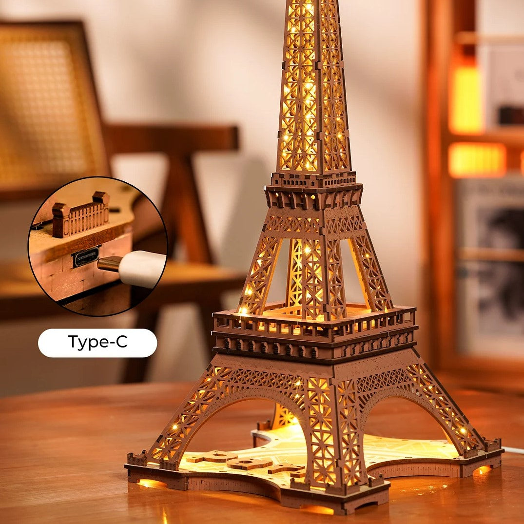 Robotime Night of the Eiffel Tower 3D Wooden Puzzle TGL01