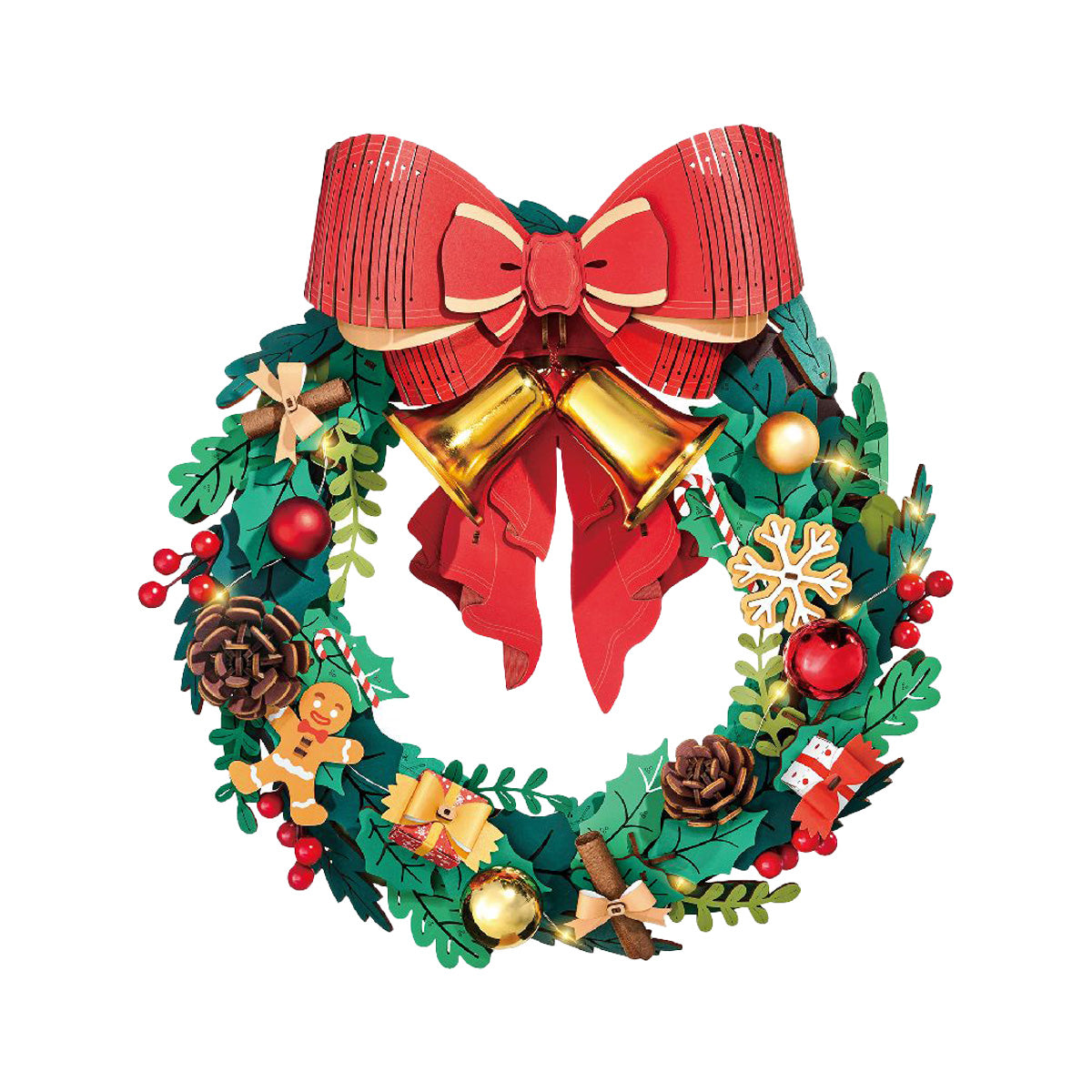 Rolife Christmas Wreath 3D Wooden Puzzle - Festive Holiday Decor Model
