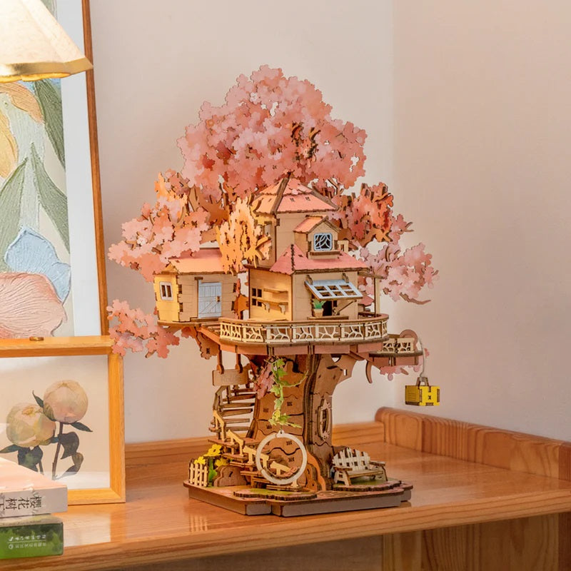 Robotime Sakura Tree House, DIY Wooden 3D Puzzle