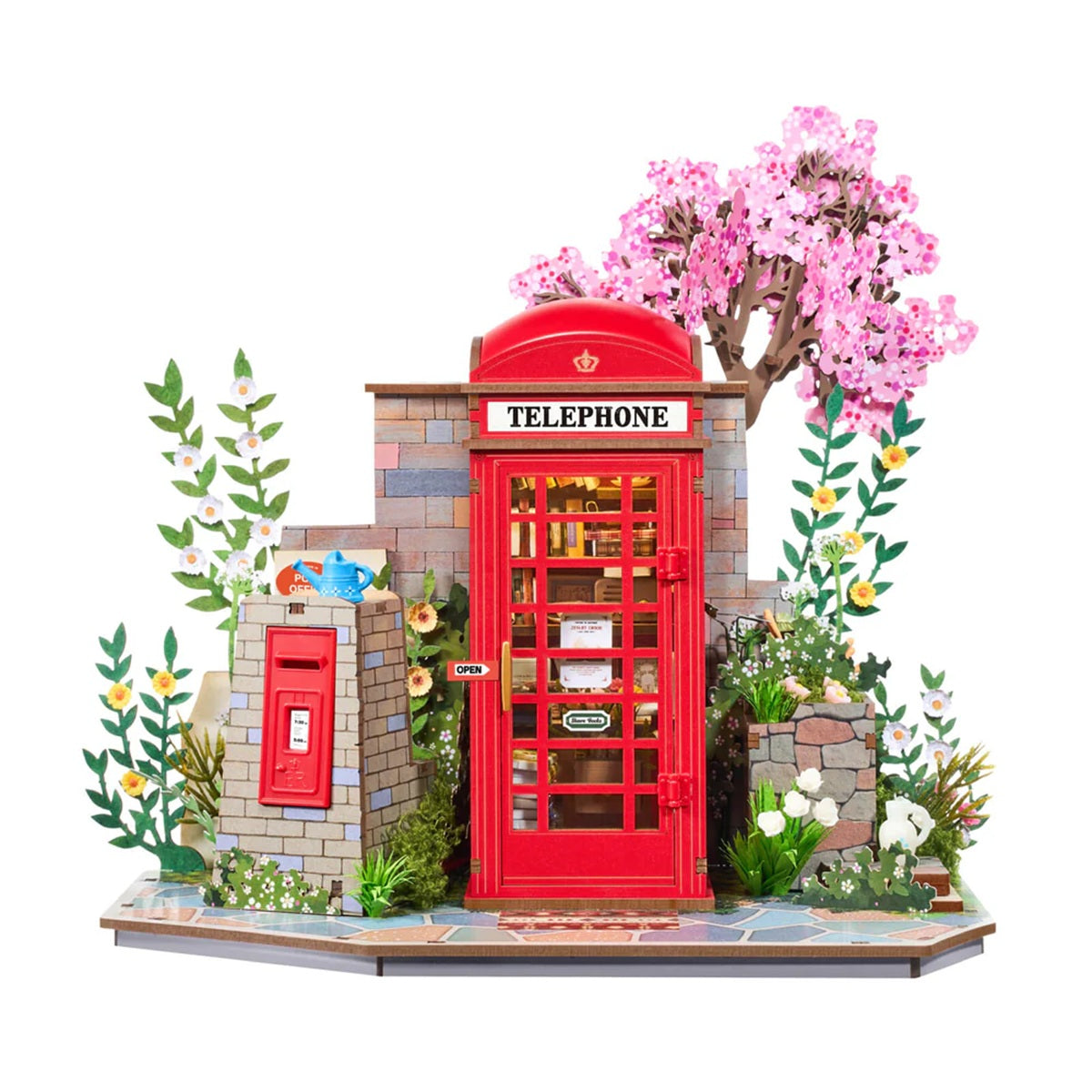 Rolife Blossom Book Booth 3D Wooden Puzzle - DIY Street Library Model