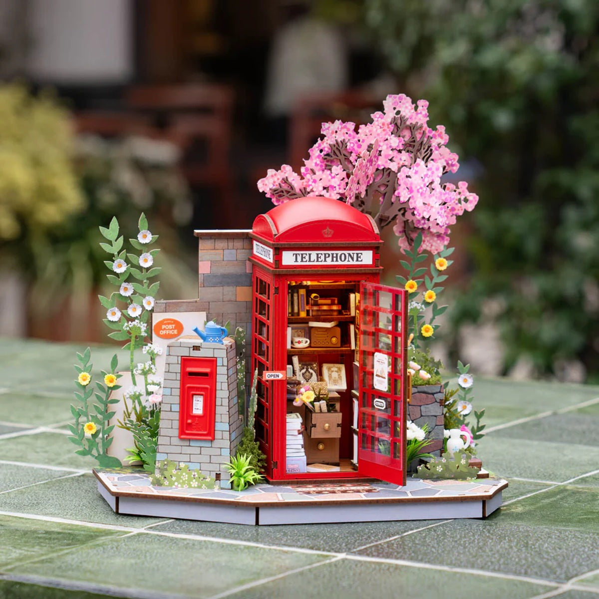 Rolife Blossom Book Booth 3D Wooden Puzzle - DIY Street Library Model