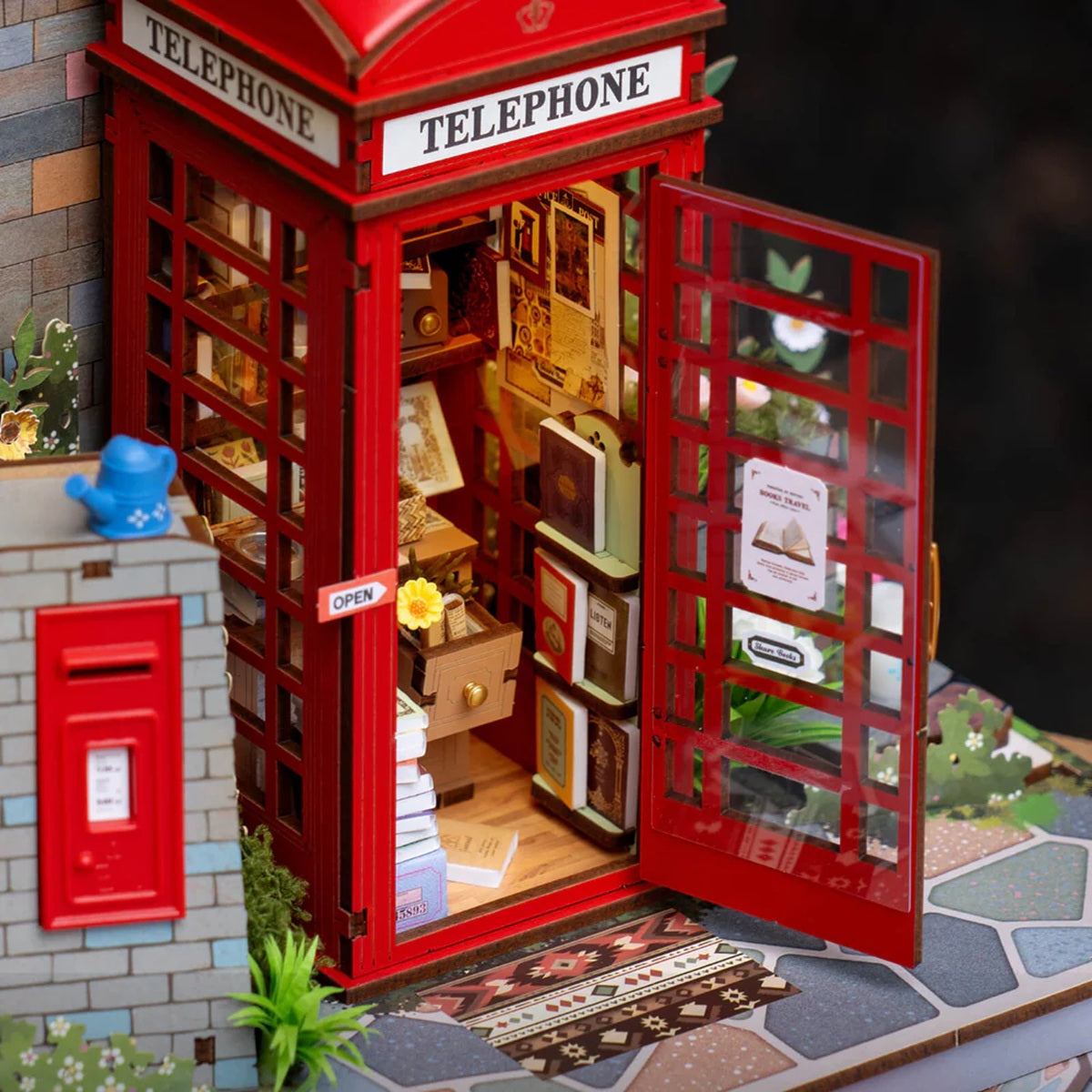 Rolife Blossom Book Booth 3D Wooden Puzzle - DIY Street Library Model