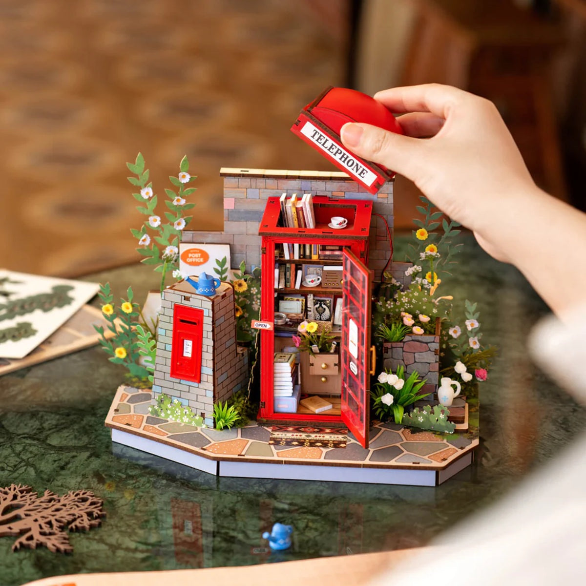 Rolife Blossom Book Booth 3D Wooden Puzzle - DIY Street Library Model