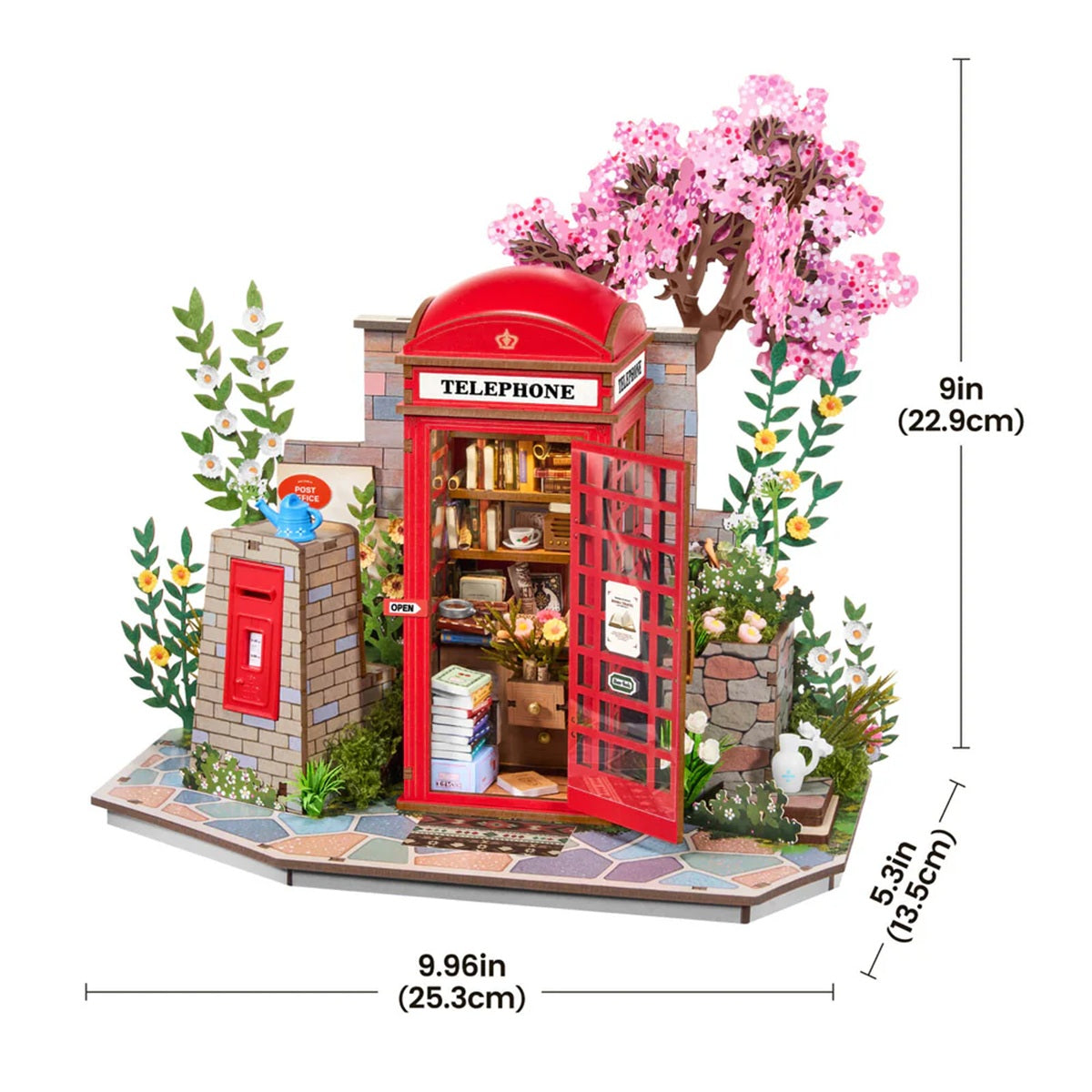 Rolife Blossom Book Booth 3D Wooden Puzzle - DIY Street Library Model