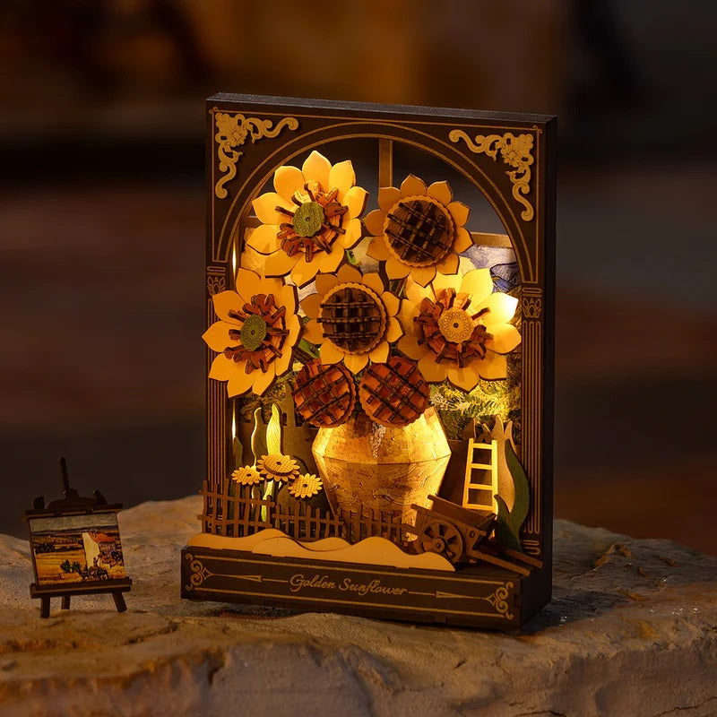 Robotime Golden Sunflower Wall Art 3D Wooden Puzzle TH002