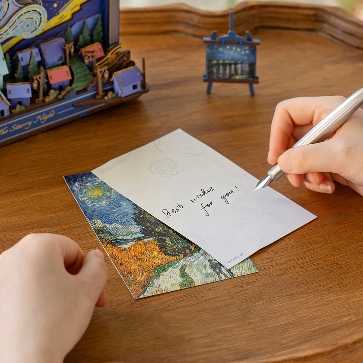 Rolife The Starry Night Wall Art 3D Wooden Puzzle - Van Gogh Inspired Display