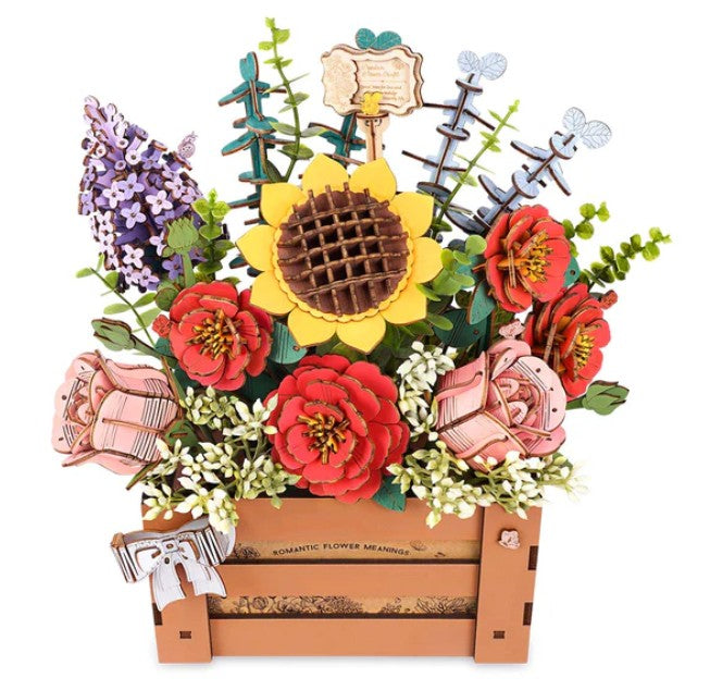 Robotime Wooden Flower Box - Wood Bloom Craft TW02H