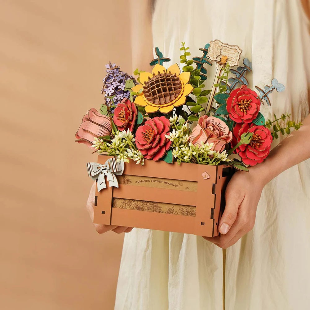 Robotime Wooden Flower Box - Wood Bloom Craft