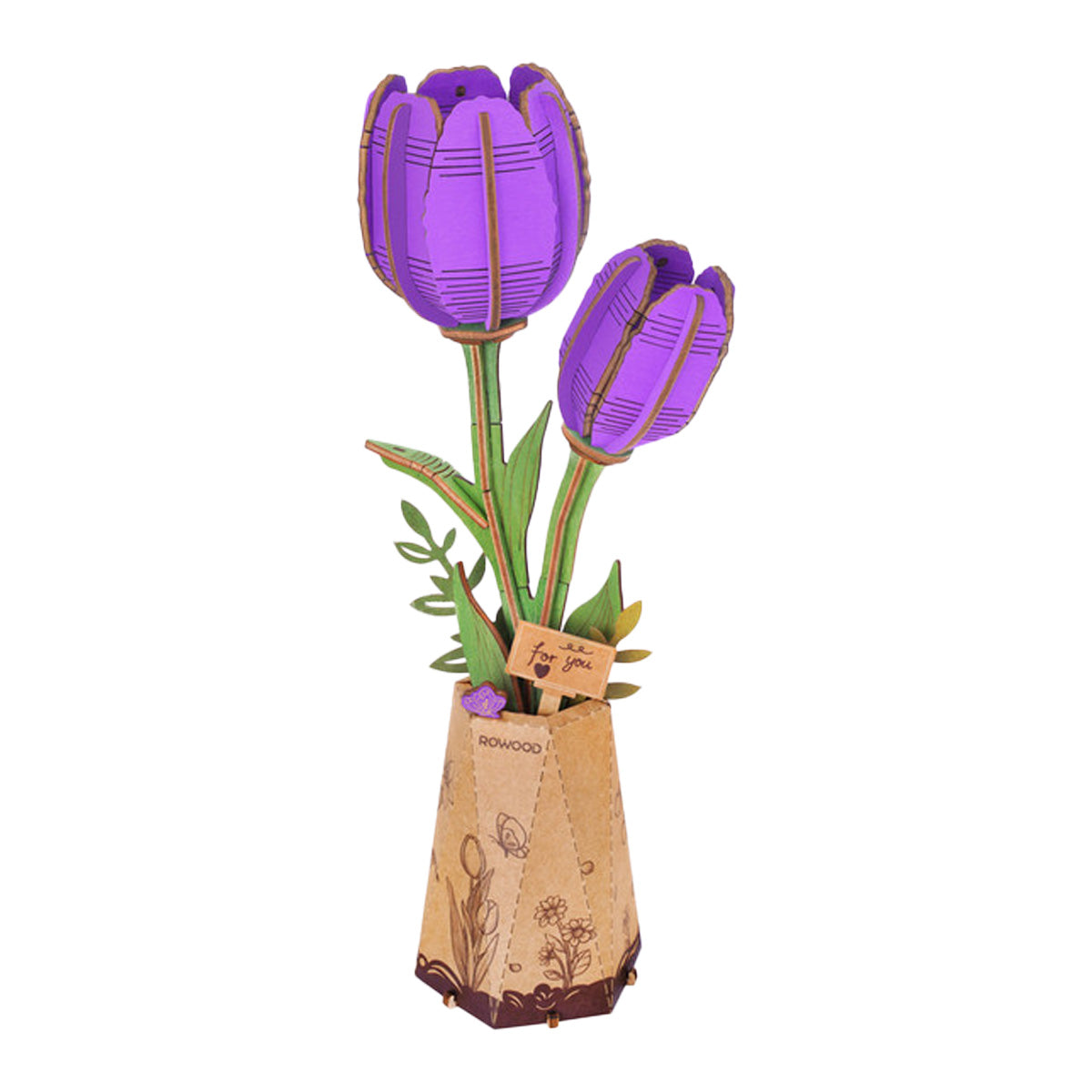 Robotime Purple Tulip DIY Wooden Flower