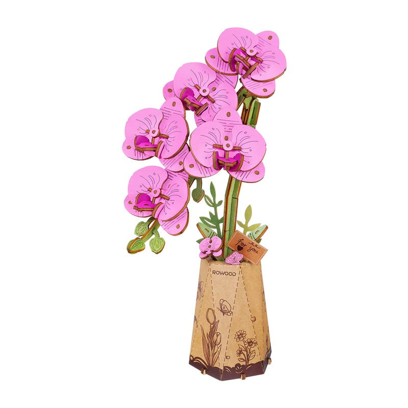 Robotime Purple Moth Orchid DIY Wooden Flower