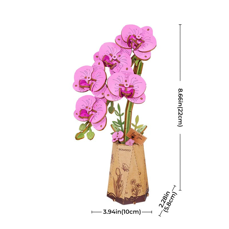 Robotime Purple Moth Orchid DIY Wooden Flower