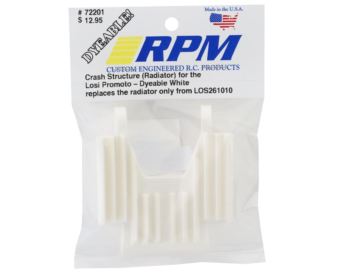 RPM R/C Products Crash Structure (Radiator) for the Losi Promoto Dyeable White 72201