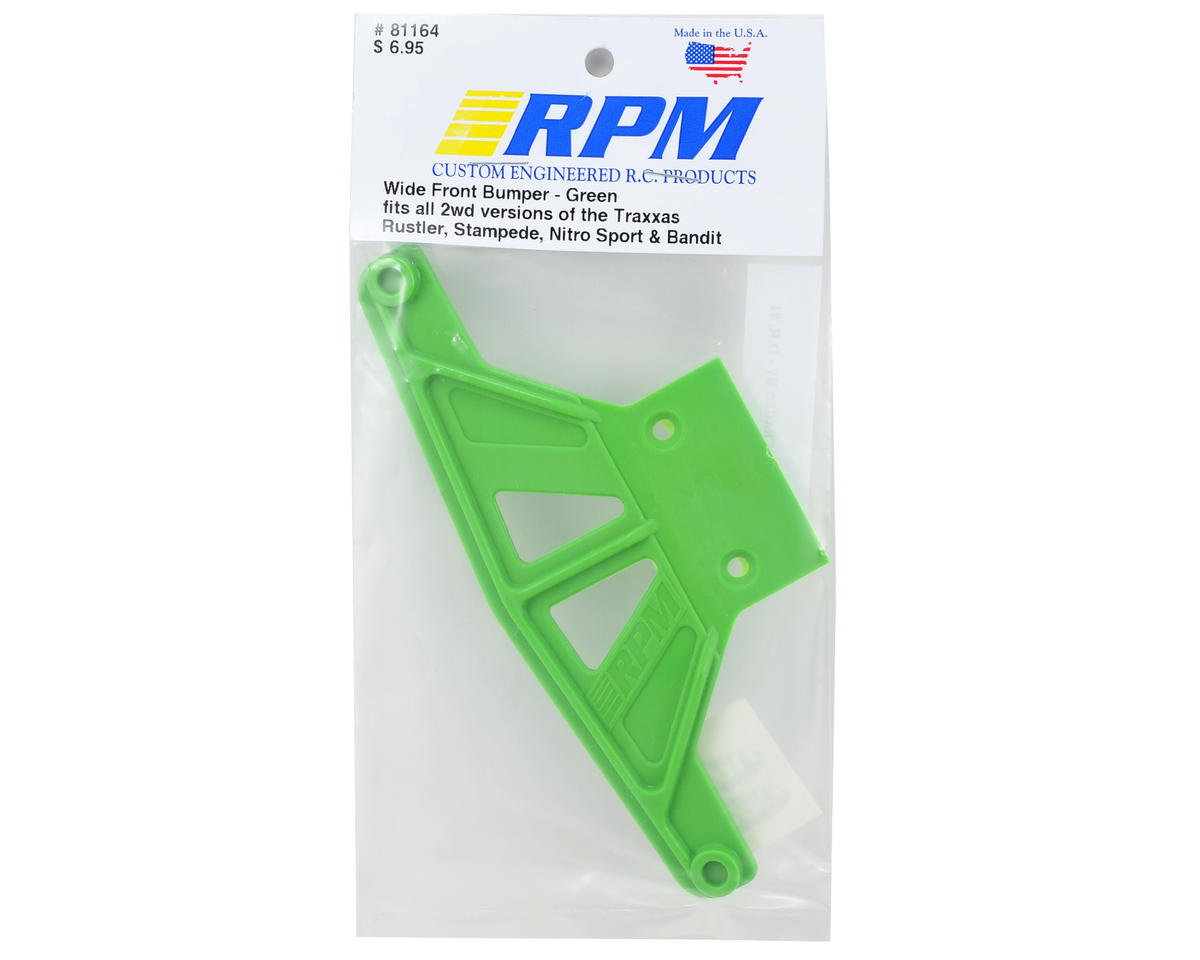 RPM Products Wide Front Bumper for Traxxas Rustler/Stampede/ Nitro Sport/Bandit Green