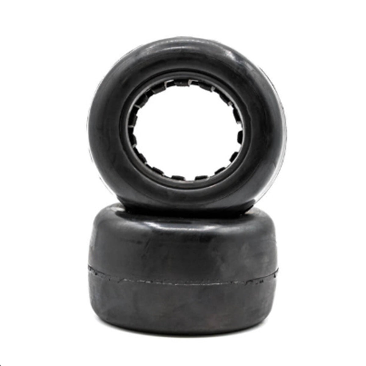 Raw Speed Slick - Stadium Truck Tires w/ Inserts, Green, Yellow