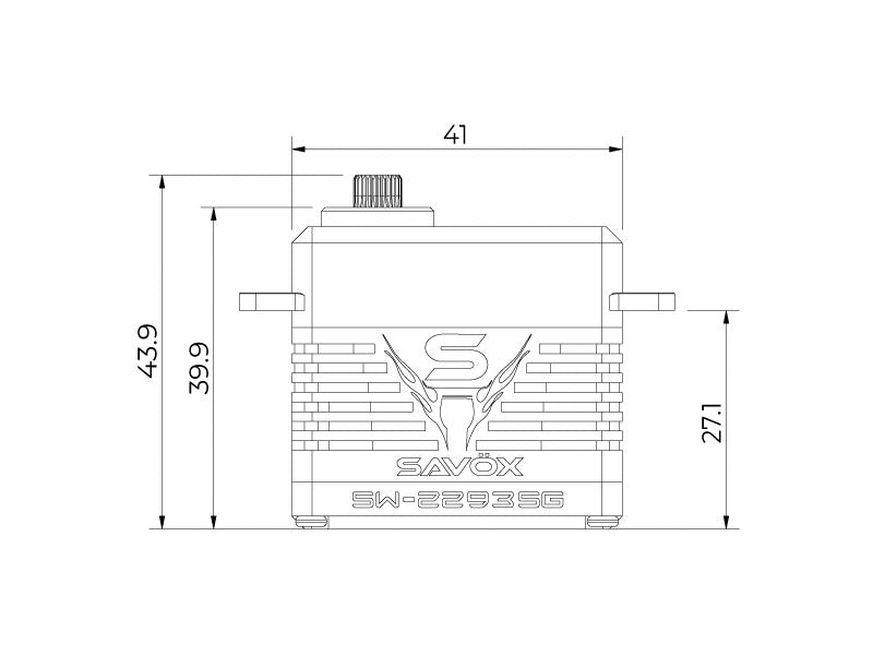 Savox 3S Direct Power Brushless, Waterproof Servo 0.11 / 972.1 SW2293SG