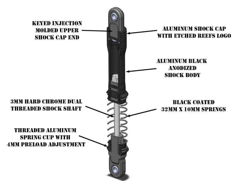 Reef's RC XP Aluminum Shocks 80mm (2pk)  REEFS266