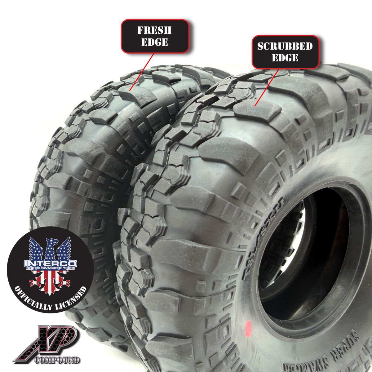 Reef's RC Interco Super Swamper TSL/SXII 1.9" Scrubbed Crawler Tires, 4.75" XP Pink Compound (2)