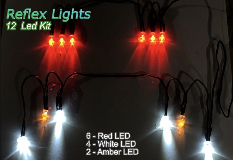 Scale Reflex Lights White (12 LED) 6 Red, 4 White, 2 Amber