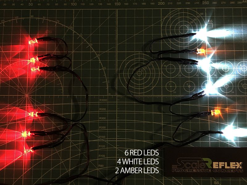 Scale Reflex Lights White (12 LED) 6 Red, 4 White, 2 Amber