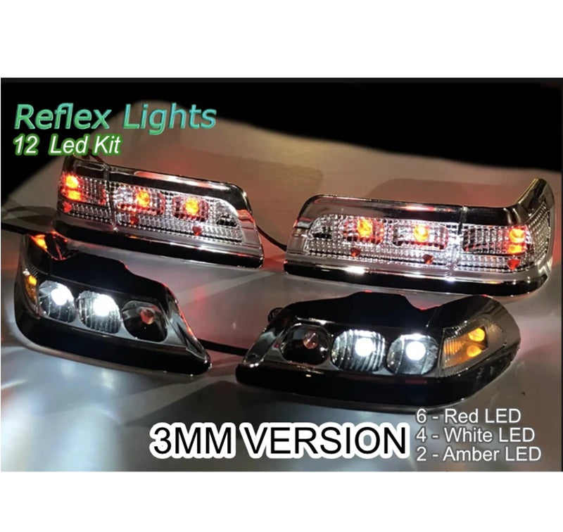 Scale Reflex 3mm Lights White (12 LED) 6 Red, 4 White, 2 Amber
